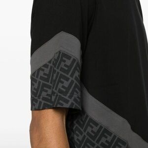 Fendi Men's Tee in Black and Gray. Diagonal T-shirt in Black for Men.